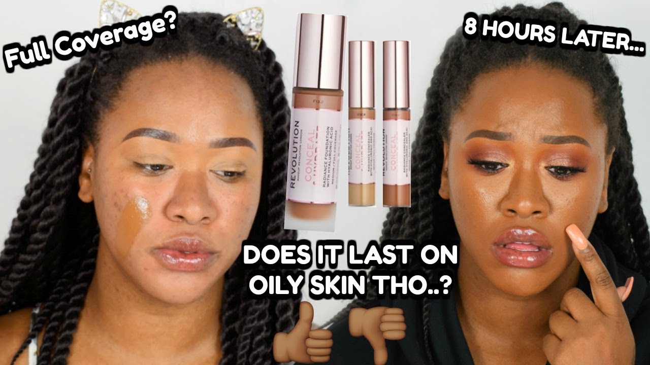 tankskib Glatte apologi NEW MAKEUP REVOLUTION CONCEAL AND HYDRATE FOUNDATION & CONCEALER! 8HR WEAR  TEST - YouTube