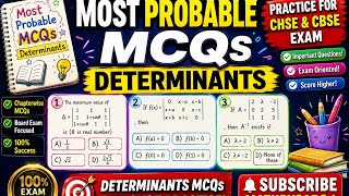 MOST IMPORTANT MCQs Evaluate and area of triangle from Determinants| CHSE & CBSE BOARD EXAM 2027 🔥