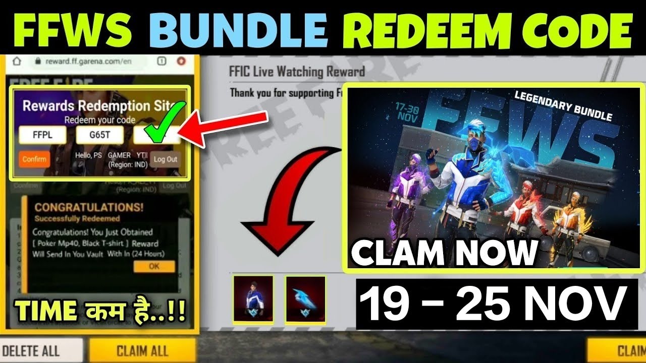 FREE FIRE REDEEM CODE TODAY 19 NOVEMBER 2023 REDEEM CODE FREE FIRE | FF ...
