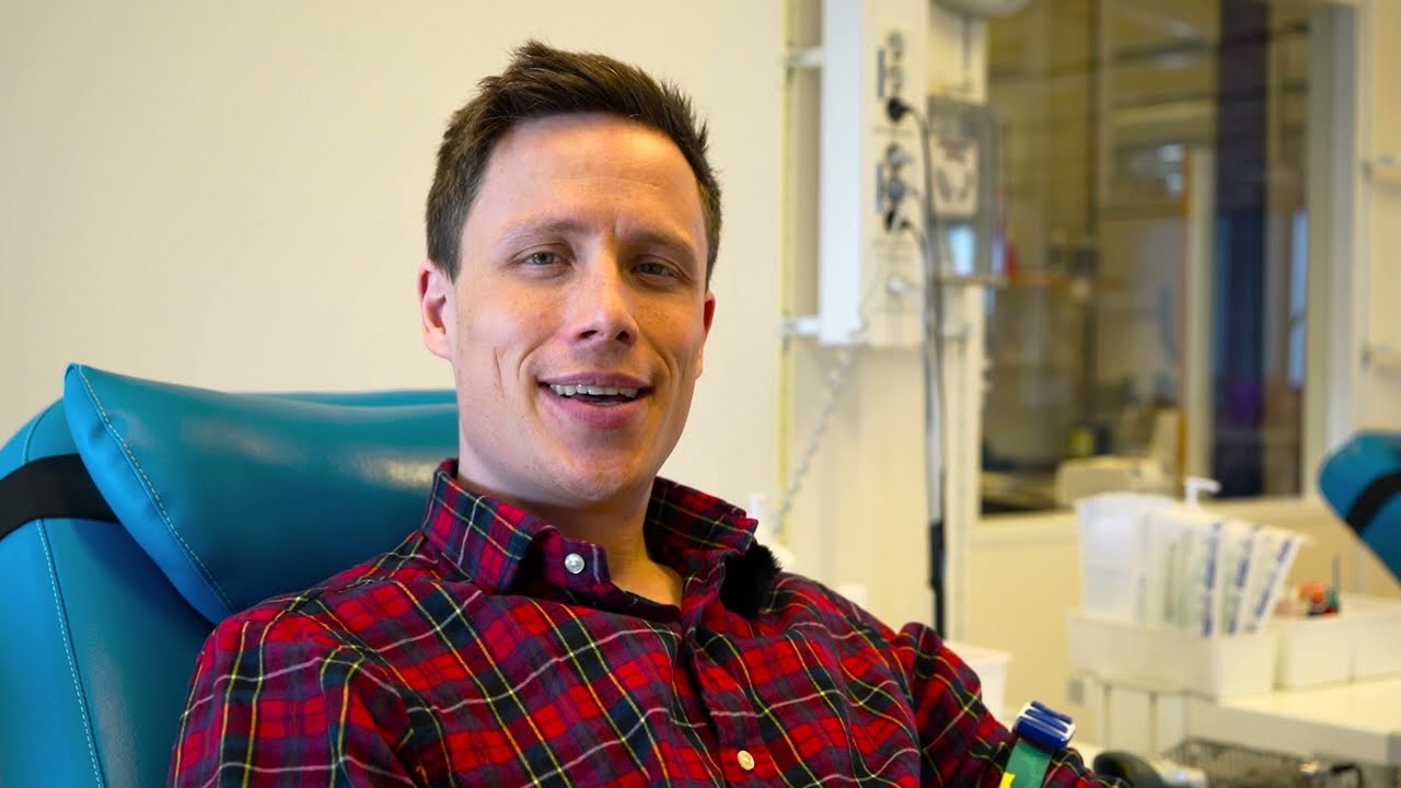 Emil Gukild, oppfordrer til å bli blodgiver