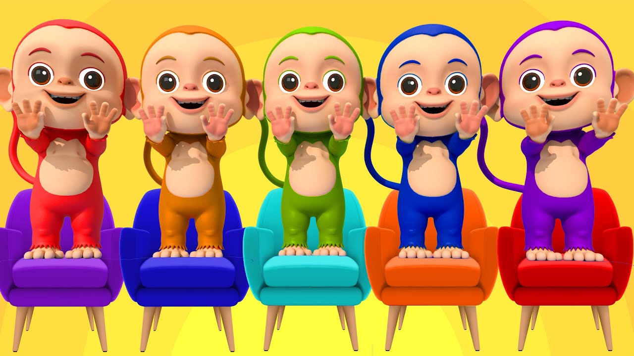 Five Little Monkeys Jumping on the Bed | numbers song | NoaCoco Nursery Rhymes & Kids Songs