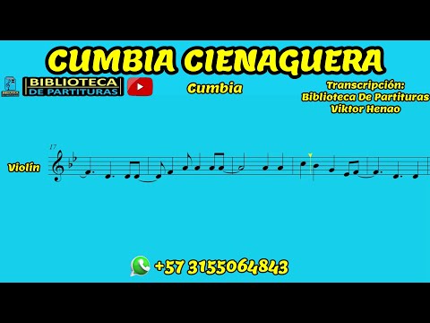 🎼 CUMBIA CIENAGUERA (Violín) - Biblioteca de Partituras - "Partituras de Estudio Individual" 🎺