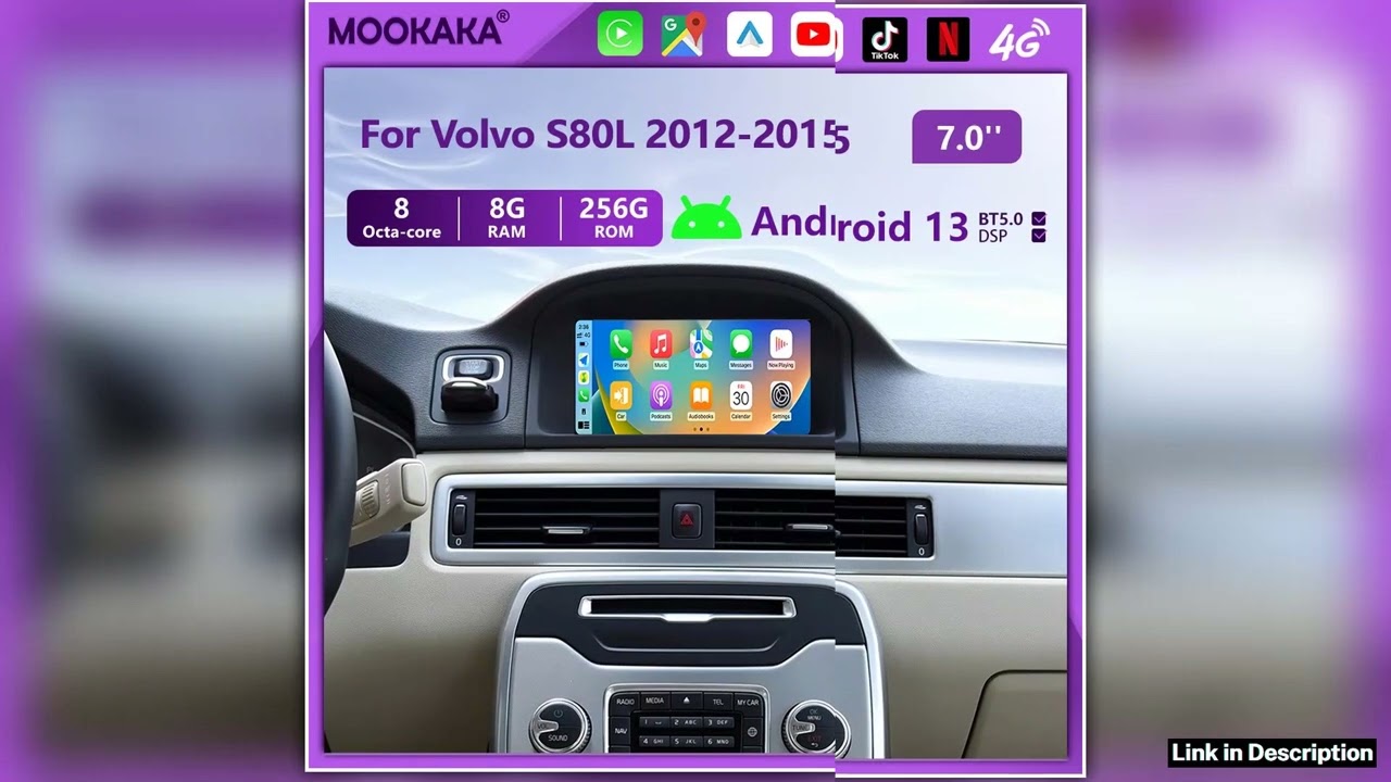7 Android 13 Car Radio For Volvo S80L 20122015 AI Touch Screen CarPlay Multimedia Player GPS Naviga