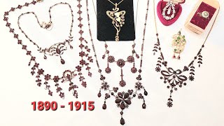 HOW TO FIND ANTIQUE GARNET JEWELRY: A fancy show & tell of a FEW OF MY FAVORITE NECKLACES #garnet
