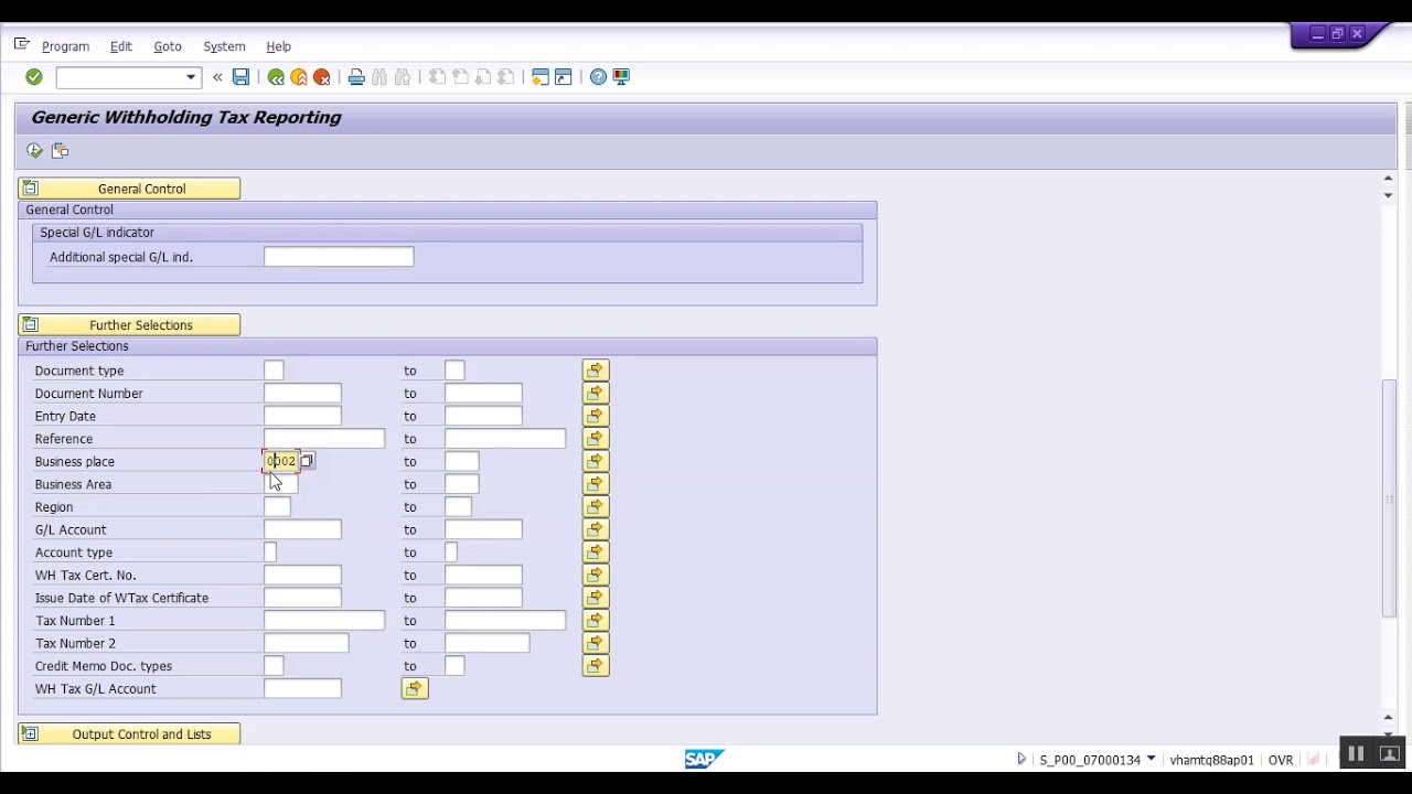 S p00 07000134 generate report tax youtube