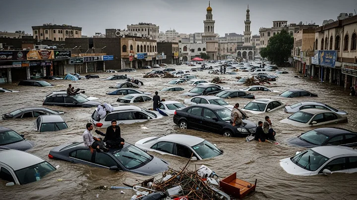 Saudi Arabia is sinking! Massive floods turn Jeddah into an ocean! Homes and Cars are submerged!