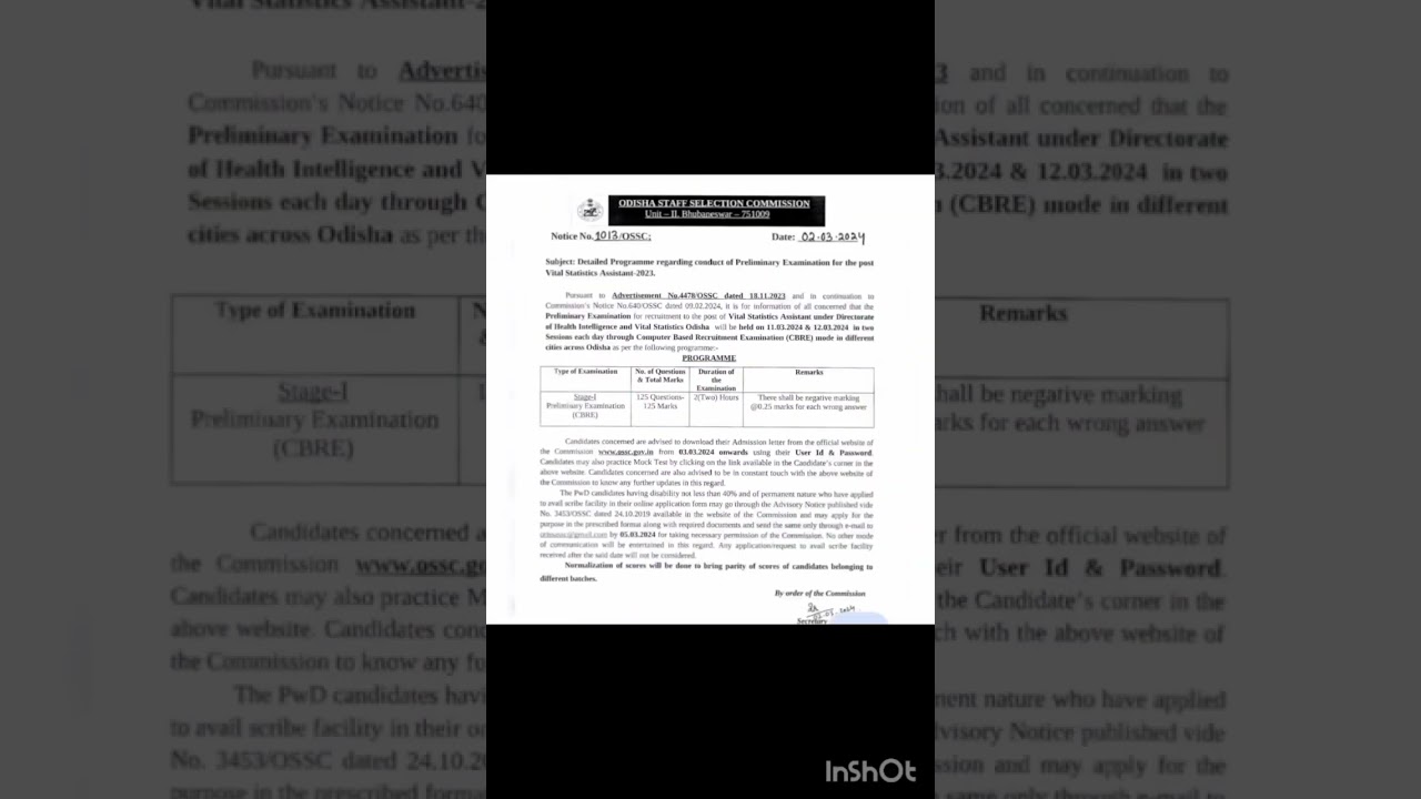 Vital statistical  assistant exam ## ossc