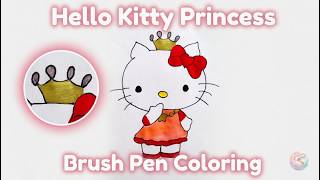 Relaxing Hello Kitty Princess Brush Pen Coloring screenshot 4
