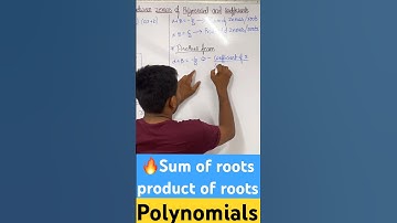 😱🔥Sum of roots and product of roots class 10 chapter 2 polynomials #shorts #polynomials #xsquare