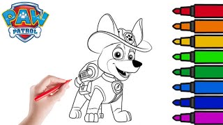 Coloring Tracker from PawPatrol / Tracker the jungle PUP / #kidsvideo #PawPatrol #coloringbook