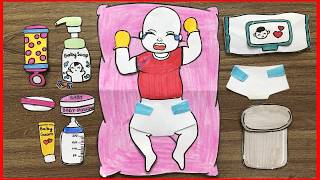 Paper doll diy, baby care game, cooking - Búp bê giấy, chăm sóc em bé và nấu ăn (Chim Xinh channel) screenshot 2