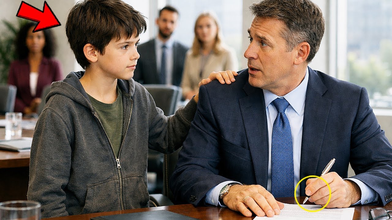 “¡NO FIRMES ESE CONTRATO, ES UNA TRAMPA!” EL MILLONARIO SE RIÓ… PERO EL NIÑO DE LA CALLE LO DETUVO