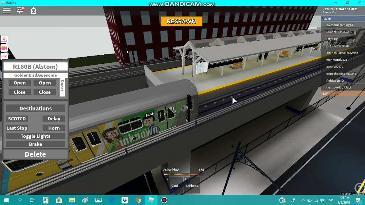 ROBLOX 1ST video Subway Train Simulator R160B From Rockaway Avenue to Mario Av   Luigi hills