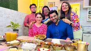 মায়ের হাতে প্রথম আইবুড়োভাত খেলো Ankush ও Oindrila🥳Mutton Biriyani,লাউ চিংড়ি,পটোলের দর্মা,ইলিশ🌼