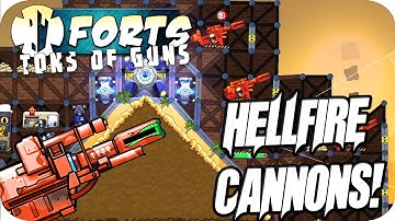 Forts Multiplayer 4v4 Gameplay Deadly Hellfire Cannons