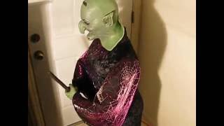 Gemmy Life Size Animated Witch With Flaming Cauldron