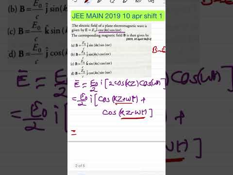 The electric field of a plane electromagnetic wave is given by The corresponding magnetic field →B is then given by 14 Solution Without using maxwell’s equation or curl||the electric field of a plane electromagnetic wav
