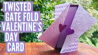 Twisted Gate Fold Valentines Day Card Diy Handmade Papercraft Card Making Tutorial