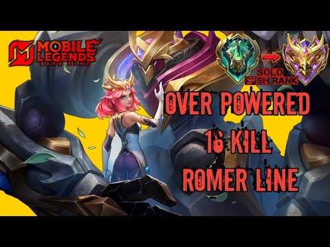 Rommer Line SOLO PUSH RANK EPIC SAMPE MYTHIC || EDITH OP 16 KILL ROMER LINE ...