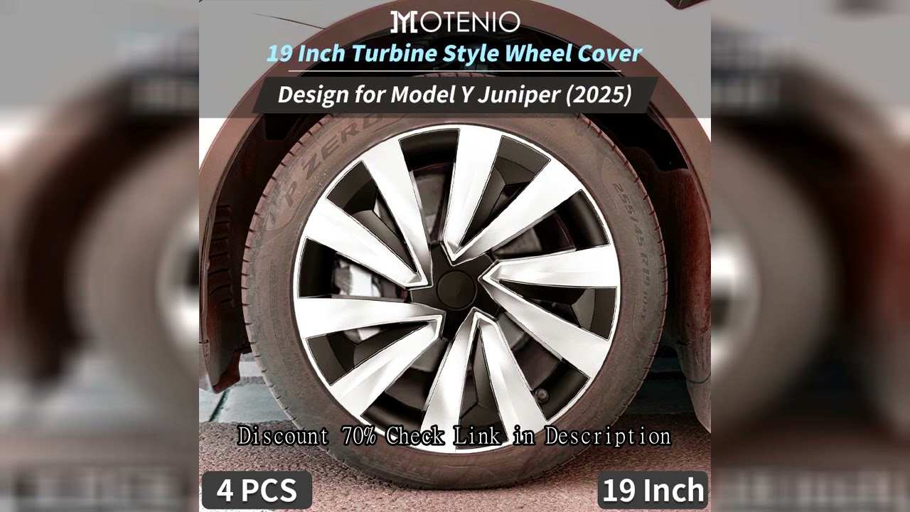 4PCS For Tesla Model Y Juniper 2025 19 Inch Wheel Cap Turbine Style Automobile Replacement Wheel Hub