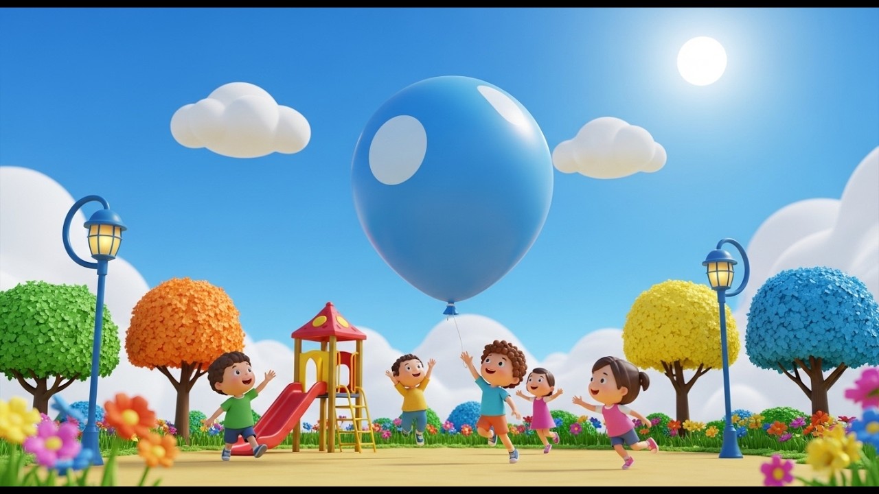 Big Blue Balloon | Popular Nursery Rhyme For Kids | Sing Along With Kids