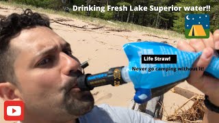 Drinking fresh Lake Superior water!!!
