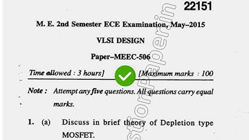 2015 Mdu ECE 2nd Sem VLSI Design Question Paper