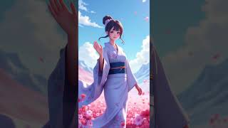 Anime Girl in Kimono Under Cherry Blossoms 2 screenshot 5