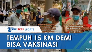 Viral Video Kakek Rela Tempuh 15 Km demi Bisa Vaksinasi, Sempat Ditakut-takuti agar Tak Vaksin
