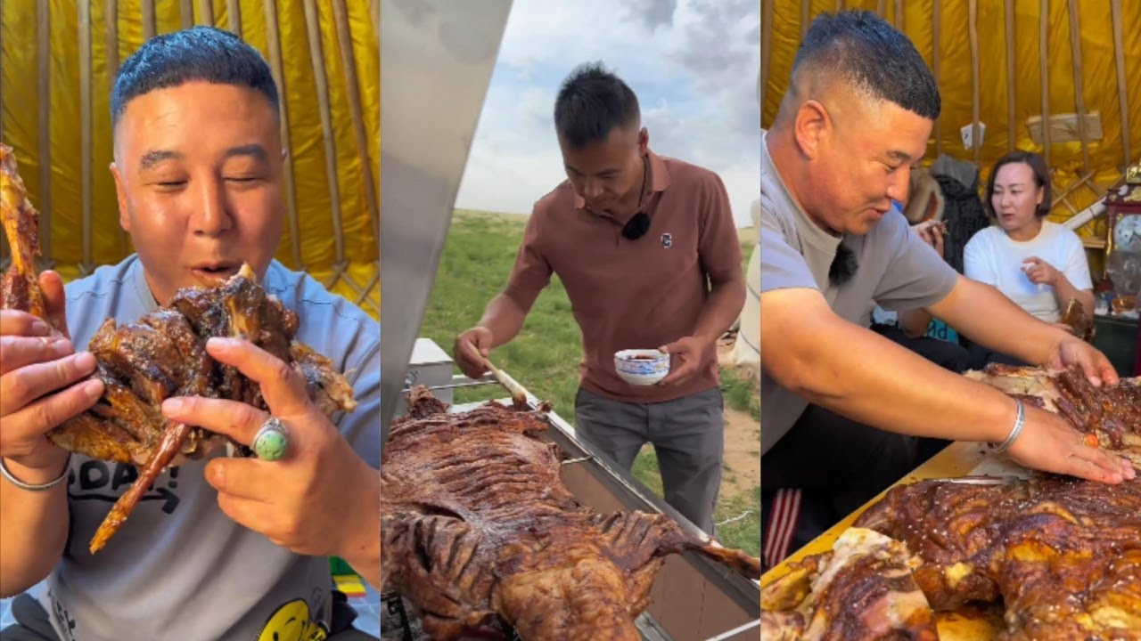 蒙古人察八旗的传统牧民生活！合集26 #美食#烹饪 #蒙古