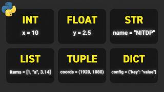 All Python Data Types Explained in One Video 🔥 | Complete Guide for Beginners | NITDP Python Course