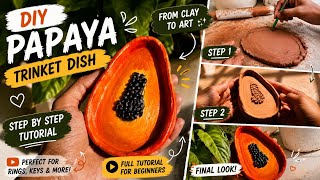 DIY Papaya Trinket Dish Tutorial ✨ | Clay Art for Beginners|@sugar__thread