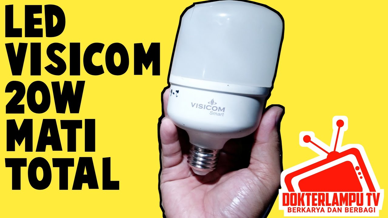 Praktek cara memperbaiki lampu led visicom 20 watt mati total