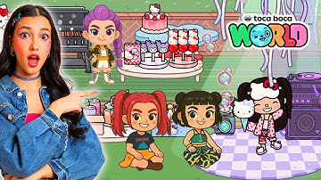 FESTA DO PIJAMA HELLO KITTY E GUERREIRAS DO K-POP NO TOCA LIFE WORLD