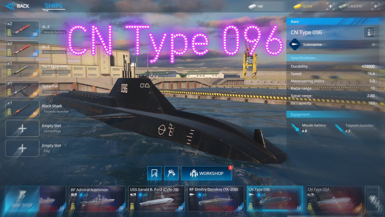 096 Full Classification Sticker CN Type 096 - Full Gameplay - Modern Warships - YouTube