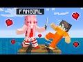 LOCKED on ONE RAFT With CRAZY FAN GIRL in Minecraft