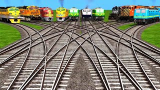 9 Trains Crossings From XX Curves 3D Railroad🟢 Crossing Tracks | train videos indian railways  screenshot 3