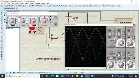 Frequency response simulation of Opamp differentiator using Proteus