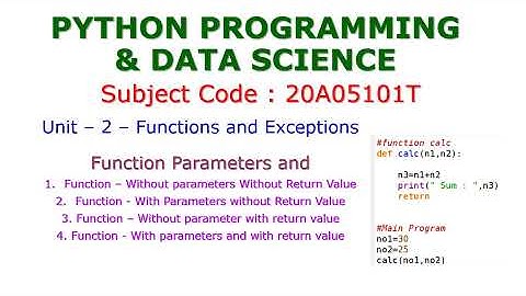 Function-Parameters-Examples for Parameter Passing-PYTHON PROGRAMMING & DATA SCIENCE-20A05101T