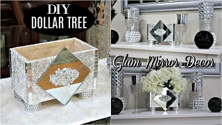 DIY DOLLAR TREE GLAM MIRROR BOX DECOR | DIY GLAM HOME DECOR IDEA