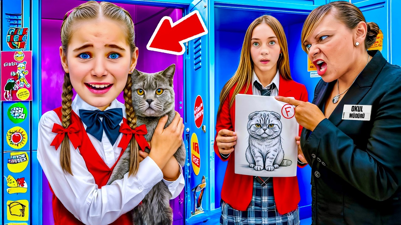 ELİF SİNEM OKULA KEDİSİNİ GİZLİ SAKLI GÖTÜRDÜ !! OKUL MÜDÜRÜ YAKALADI !!