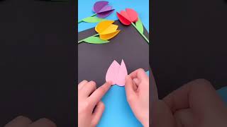 DIY Paper Flowers Tulips Easy Paper Craft for Kids #diytulips #papertulip #paperflowerseasy