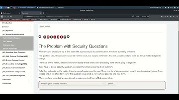 WebGoat Password reset 5   The Problem with Security Questions