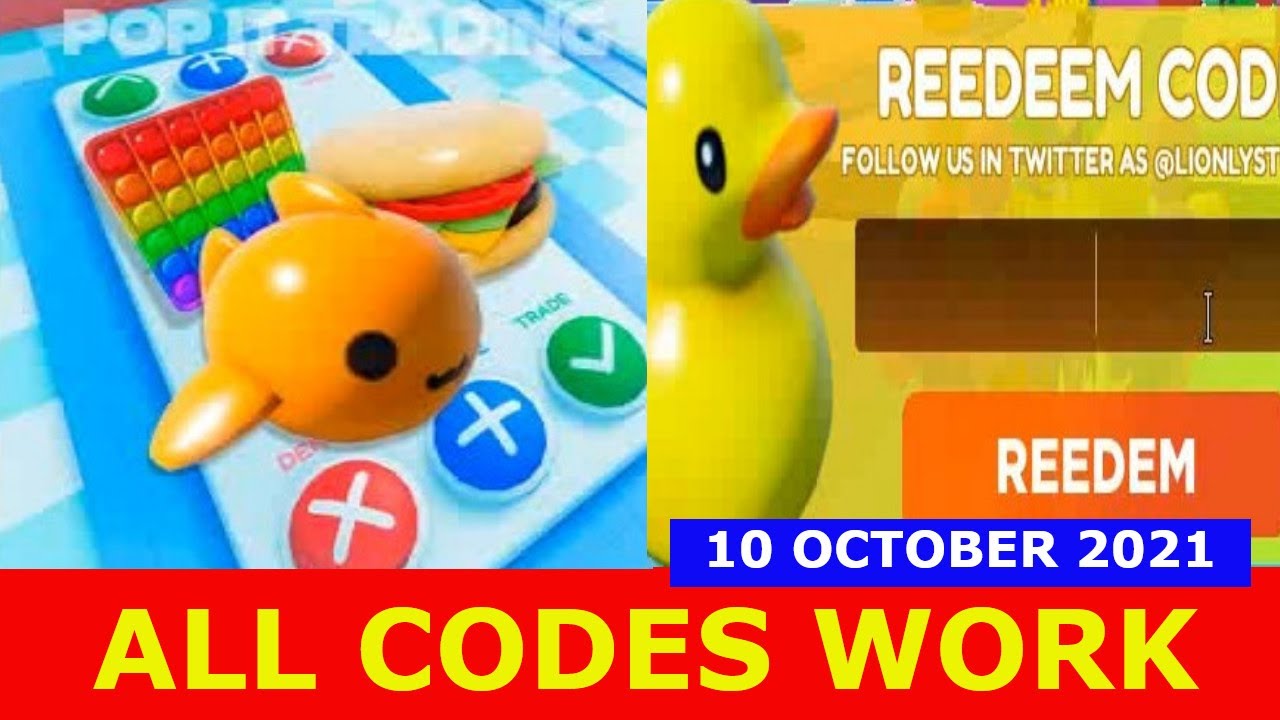  ALL CODES WORK Pop It Trading ROBLOX OCTOBER 10 2021 YouTube