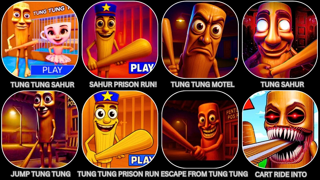 TUNG TUNG SAHUR, SAHUR PRISON RUN!,TUNG TUNG MOTEL,CART RIDE INTO TUNG TUNG SAHUR,TUNGTUNGPRISON RUN