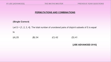 Let S = {1, 2, 3, 4}. The total number of unordered pairs of disjoint subsets of S is equal to;