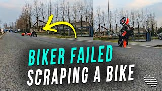 Biker Tried Scraping His New Bike but Lost Balance and Crashed