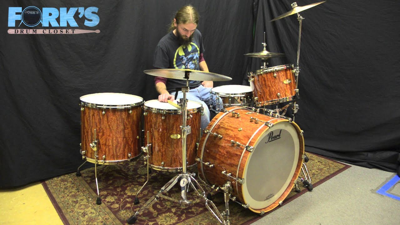 (SOLD) Pearl Masterworks Drum Set Maple/Mahogany 13, 16, 18, 24