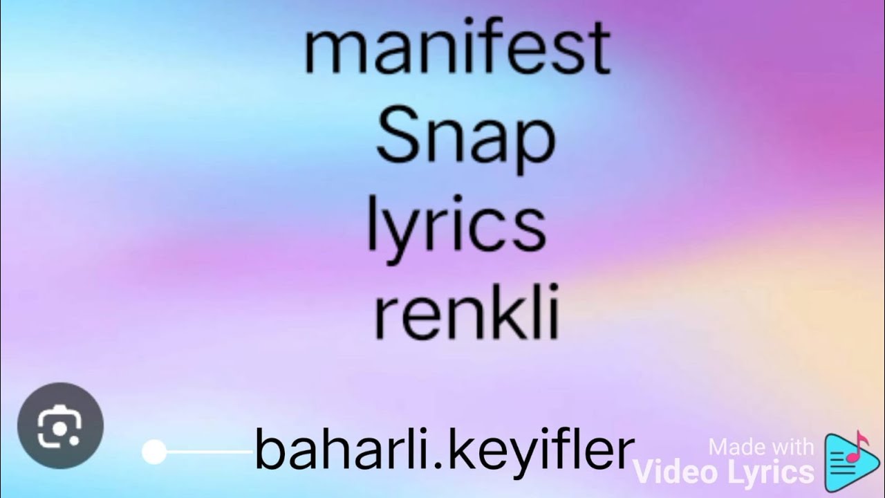 Manifest snap lyrics (sözleri)#keşfet #music #müzik #lyrics #şarkı #spotify #kesvet #manifest Manifest snap lyrics (sözleri)#keşfet #music #müzik #lyrics #şarkı #spotify #kesvet #manifest