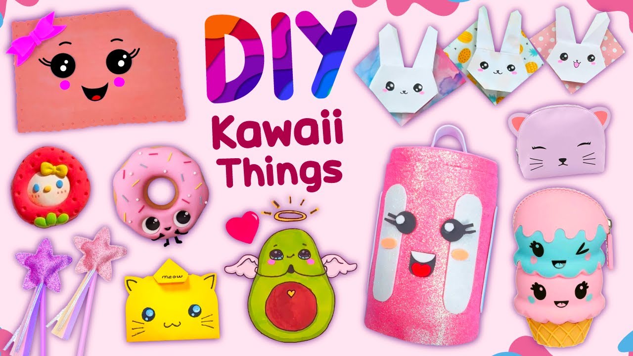 12 DIY KAWAII OBJETS - FOURNITURES SCOLAIRES KAWAII - ARTISANAT EN